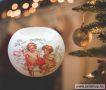 Karácsonyi mécsestartó ANGYAL kerámia gömb 