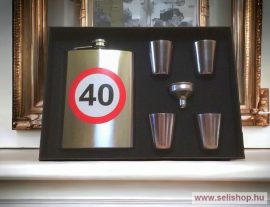 Flaska szett SZÜLETÉSNAP 40-es évszámos ajándék, 6 részes