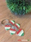   Kulcstartó BUDAPEST (1) szív, nemzeti színű, magyaros ajándék