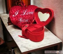   Ajándékcsomag SZERELEM (4) szív díszpárna + ékszertartó, női ajándék