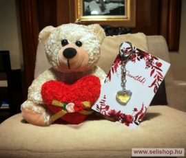 Ajándékcsomag SZERELEM (5) szív párna + kulcstartó, női ajándék